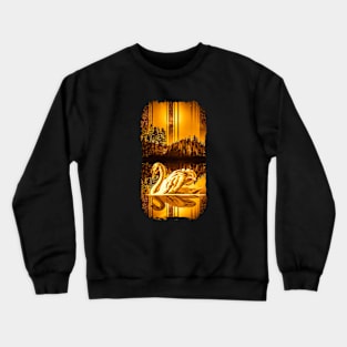 Northern Lights Swan (Rough Edges) Crewneck Sweatshirt